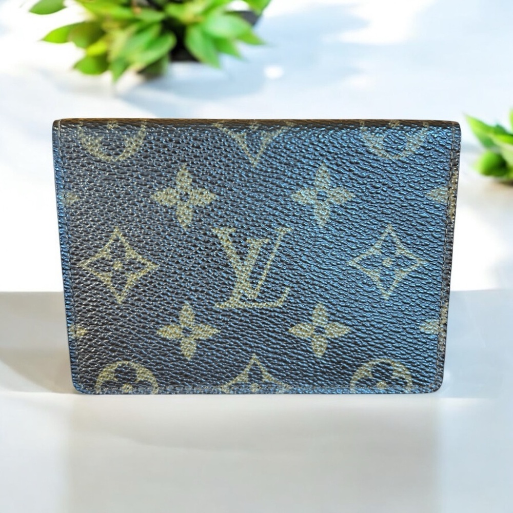 Louis Vuitton Monogram Porte 2 Cartes Vertical Pass Case ID Holder w/COA A108